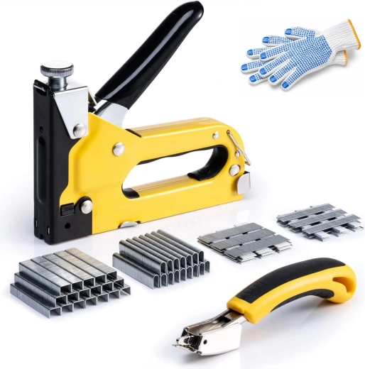 Renew force manual upholstery stapler with a set of 6000 staples and nails