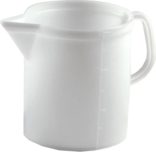 Plastikinis 5 l matavimo indas su skale – baltas