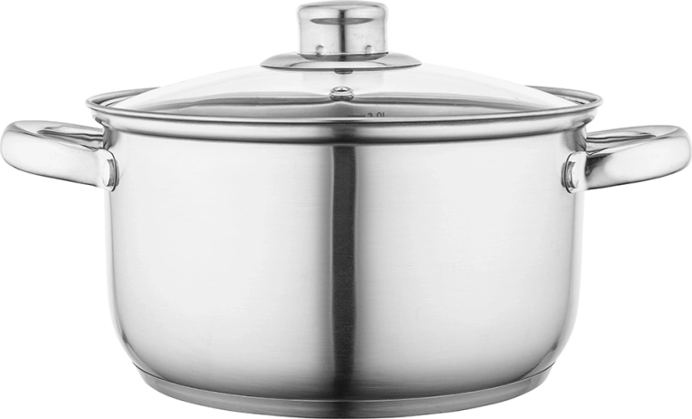 Stainless steel pot Fabio 20 cm, 3.6 l with glass lid