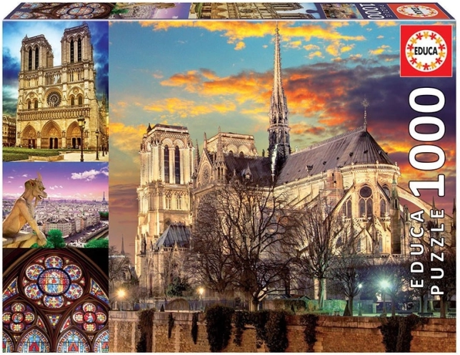 Dėlionė „Notre Dame“ koliažas (1000 dalių)