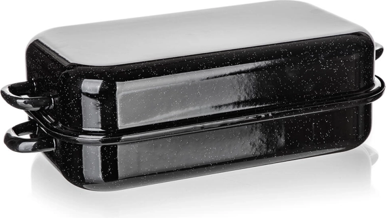 Culinaria Black enamel two-piece roasting pan 35 × 20 cm