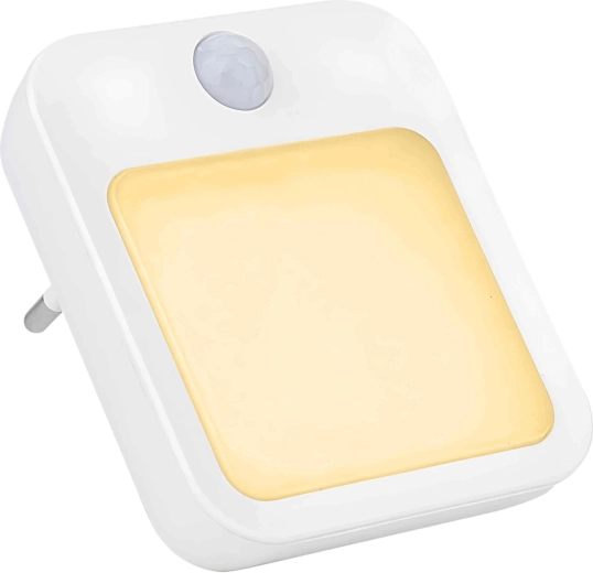LED naktinė lemputė į rozetę su judesio ir sutemų jutikliu – 1 vnt.