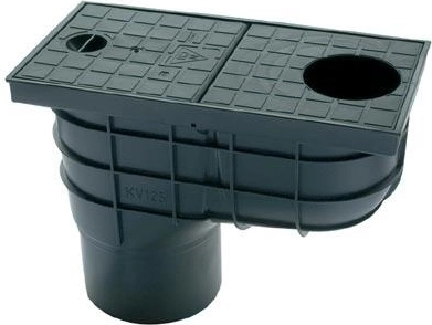 Roof water gully DN 125, plastic, black