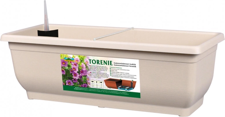 Self-watering planter TORENIE Modern 75 cm light brown