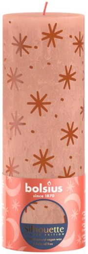 Rustikinė žvakė 190 × 68 mm – kreminė karamelė