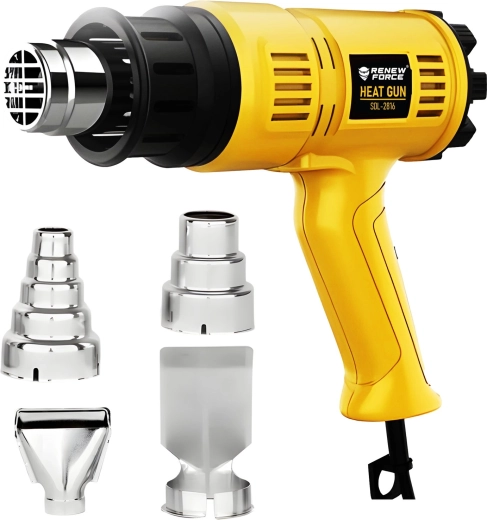 Renew Force 1800 W electric heat gun with LCD and 4 nozzles