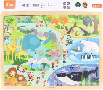 Wooden Zoo Puzzle – 48 Pieces