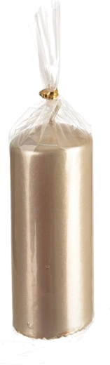 Glossy pillar candle, champagne, 7 × 18 cm