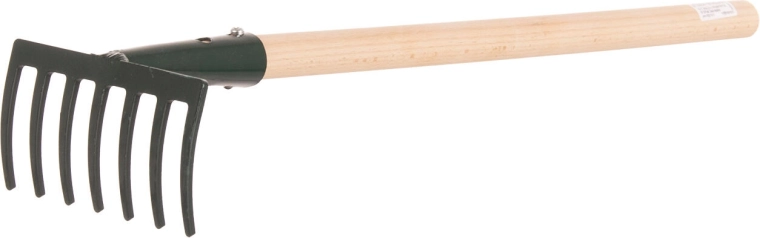 Professional hand rake with 7 tines and 50 cm handle