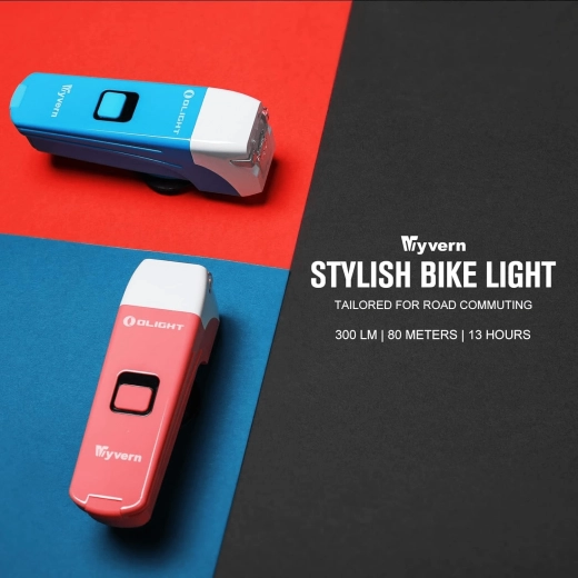 Priekinis dviračio žibintas OLIGHT Wyvern Blue, 300 lm, USB‑C