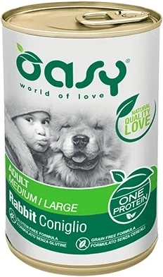 Oasy One Protein Adult Medium/Large triušienos paštetas šunims 400 g