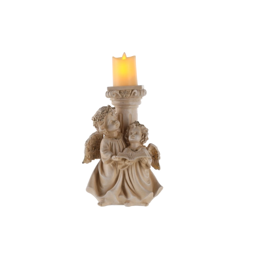 Decorative angel figurine with LED candle