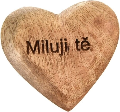 Dekoratyvinė mango spalvos širdelė „Myliu tave“
