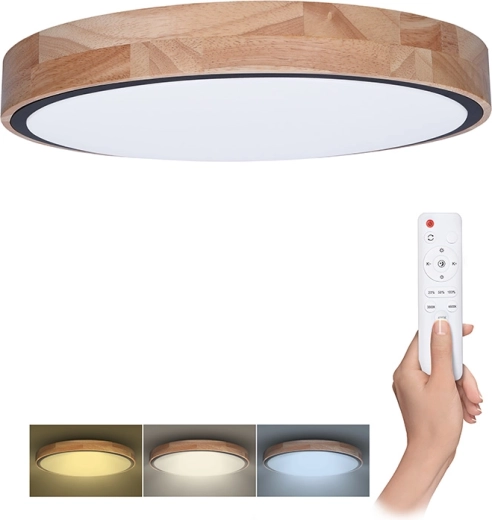 Solight LED lubų / sieninis šviestuvas Iron Oak su nuotolinio valdymo pultu, 60 W, 4200 lm, 51 cm, CCT, reguliuojamo ryškumo