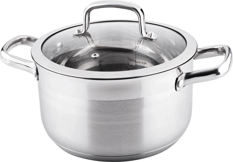 Lamart Prestige puodas su stikliniu dangčiu, 4,6 l, 22 cm