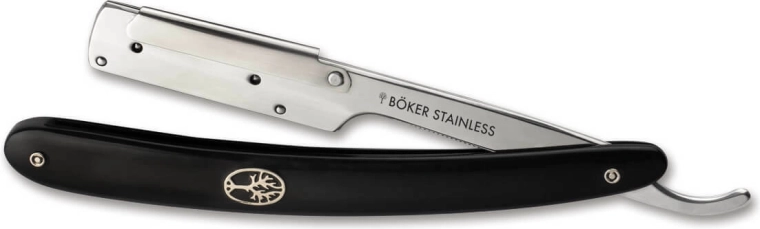 Böker Pro Barberette juodas skustuvas su sintetiniu koteliu