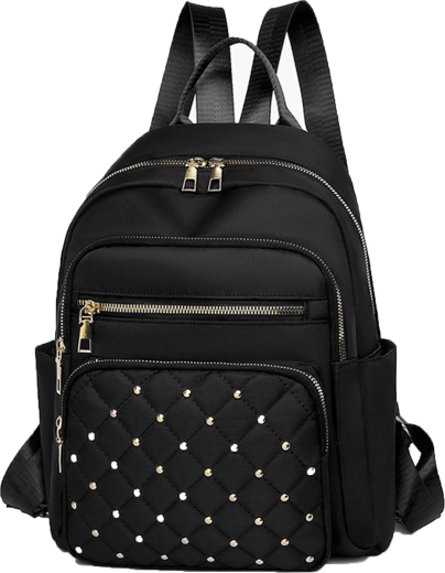 Women's quilted city backpack RENEW FORCE A4, black