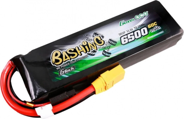 Gens Ace G-Tech Bashing LiPo Battery 6500 mAh 11.1 V 60C 3S with XT90 Connector