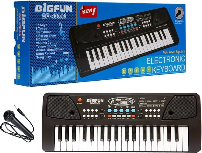 Kids’ electronic keyboard with microphone, 37 keys - 1 piece