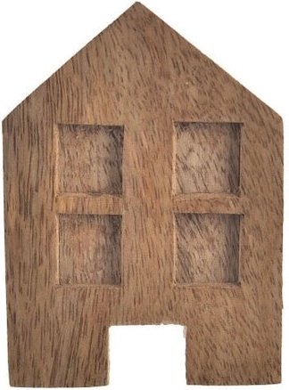 Wooden decorative house made of mango wood 7 × 4 × 10 cm