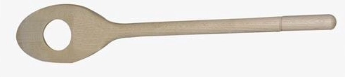 Wooden oval spoon with hole 30 cm