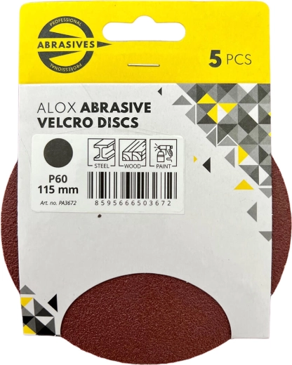 Sanding disc 115 mm, grit 80, hook-and-loop (5 pcs)