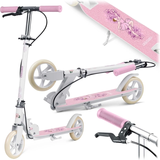 RICOKIDS Kodi Ballerina Kids Folding Scooter, 145 mm Wheels, Hand and Foot Brake
