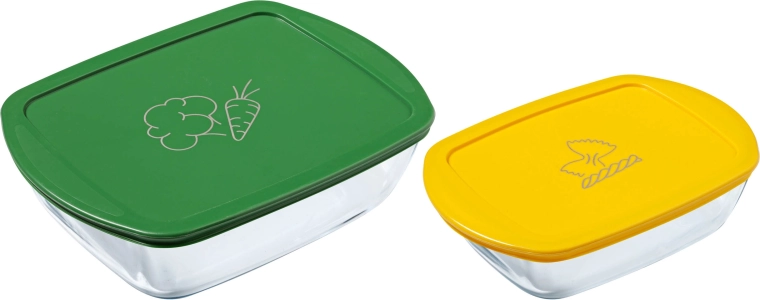 Set of Rectangular Glass Dishes PYREX 1.2 l and 2.5 l