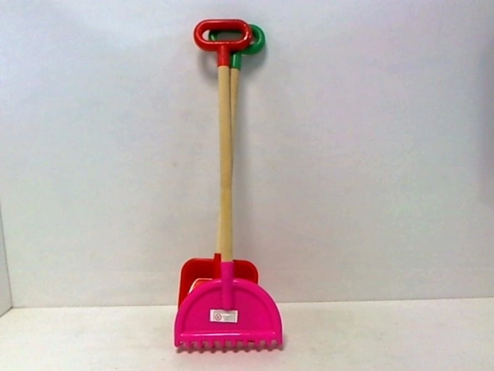 Garden tool set: trowel and hand rake with wooden handle