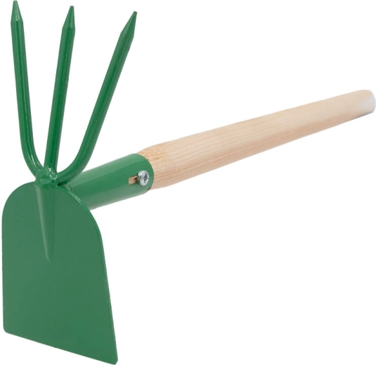 Three-prong hand cultivator with 50 cm handle