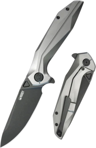 Kubey Nova titanium pocket knife 9.3 cm, darkwash, gray