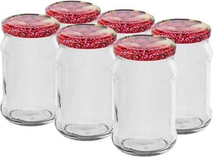 Konservavimo stiklainiai su dangteliais 300 ml, 6 vnt. rinkinys