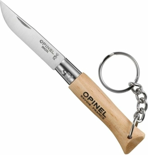 Opinel No.04 Inox keychain pocket knife, beech wood 5 cm