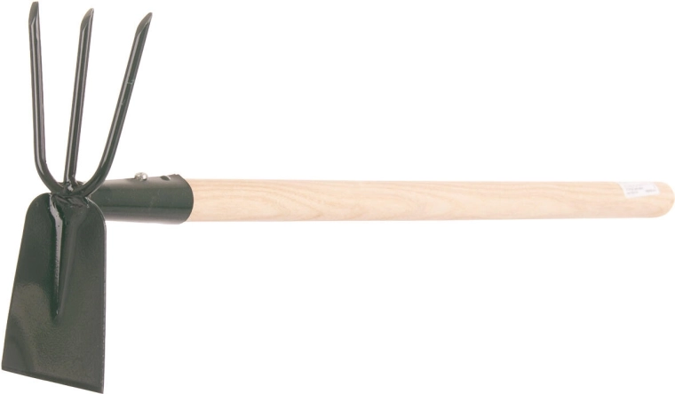 Professional hand hoe with 3 tines and 50 cm handle