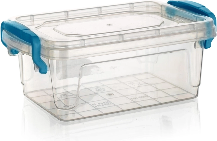 GEMA plastic container 0.3 l with turquoise handles