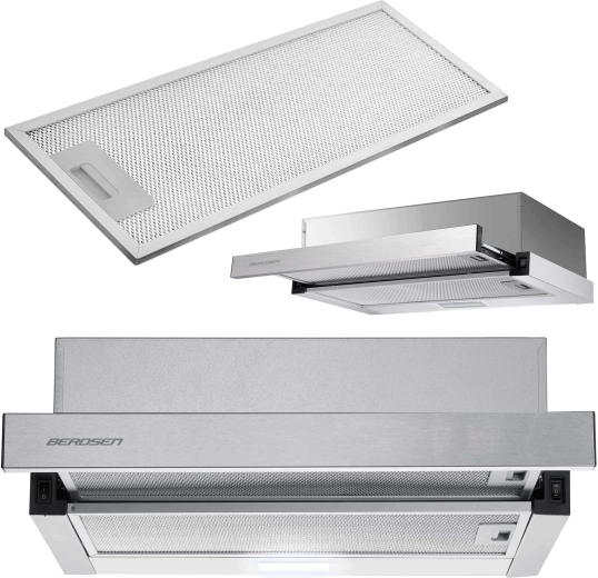 Teleskopinis virtuvinis gartraukis BERDSEN BT-229 inox, 60 cm
