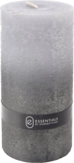 Decorative Dip Dye Candle, Gray, 14 cm
