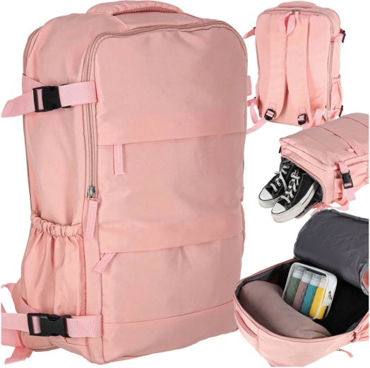 Pink travel carry-on backpack 45 × 30 cm