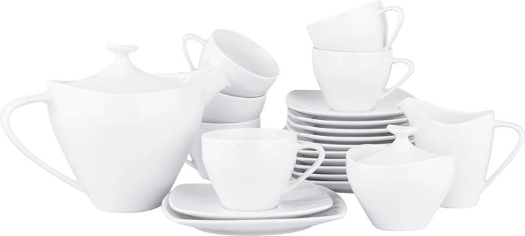 Mariapaula Moderna white coffee set for 6 people (21 pieces)