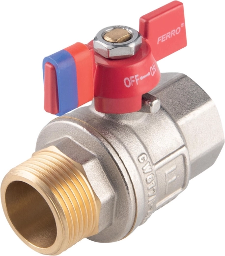 Full-bore ball valve with butterfly handle ŠM 3/4