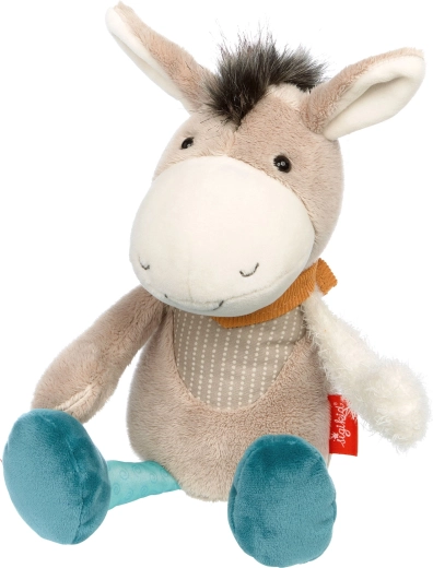 Sigikid pastel patchwork donkey – first cuddly toy 31 cm
