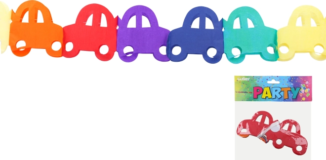 Spalvinga girlianda su automobilio motyvu