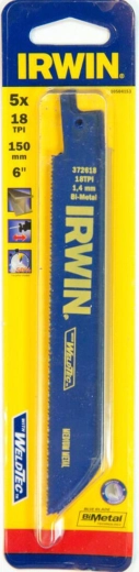 Metal Reciprocating Saw Blade 150 mm 18 TPI IRWIN (5 pcs)