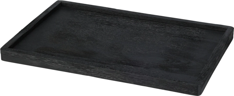 Dekoratyvinis medinis padėklas 30 × 20 × 2,5 cm – juodas