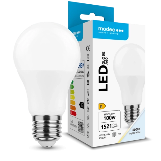 LED lemputė Globe A60 13,8 W E27 360° 6000 K 1521 lm
