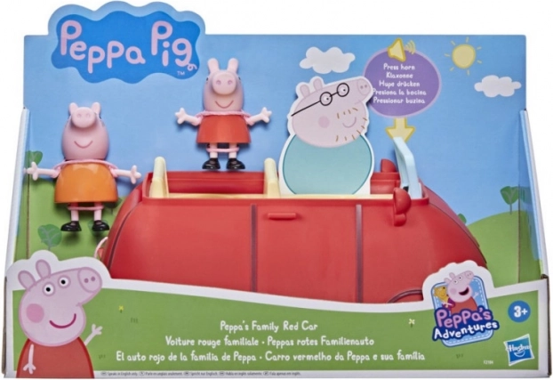 Peppa Pig šeimos automobilis su figūrėlėmis Peppa ir Mama Kiaulytė