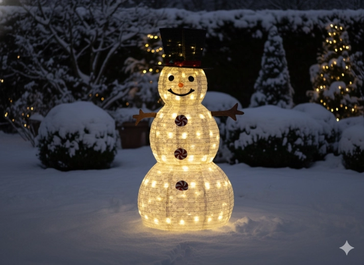 Christmas LED snowman 1.5 m, 120 LEDs, warm white, indoor/outdoor