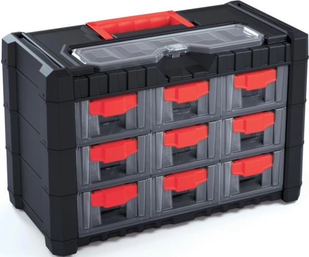 Plastic tool cabinet CARGO 9+1, 400 × 200 × 260 mm