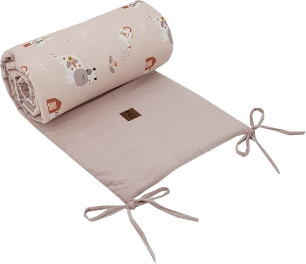 EKO lovelės apsauga Velvet My farm powder pink 180 × 35 cm