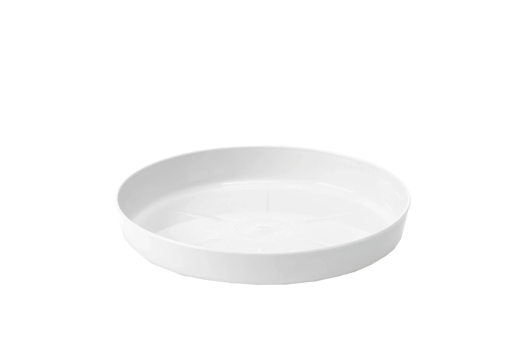 White plastic plant pot saucer Lamela 17 cm